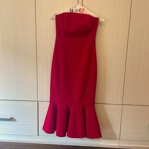 Strapless Red Trumpet Dress